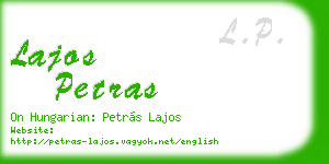 lajos petras business card
